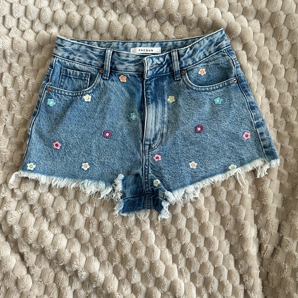 PacSun Blue Denim Floral Women's Shorts
